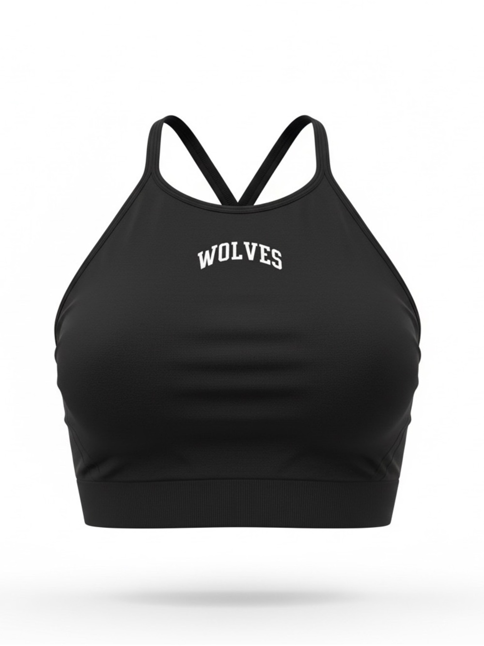 Wolves sleeveless cropped sports bra- Black
